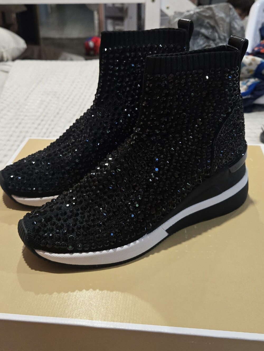 Michael Kors Black Studded Slip-On Sneakers